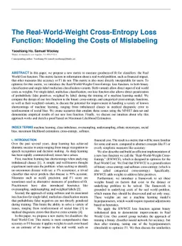 The Real-World-Weight Cross-Entropy Loss Function: Modeling the Costs of
  Mislabeling