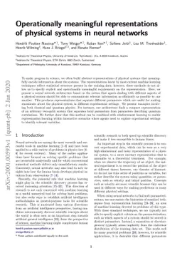 Operationally meaningful representations of physical systems in neural
  networks