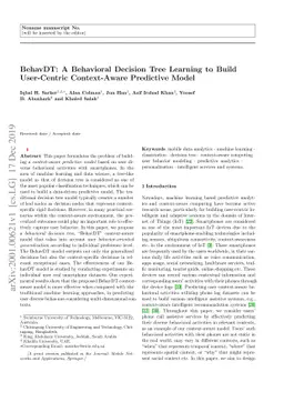 BehavDT: A Behavioral Decision Tree Learning to Build User-Centric
  Context-Aware Predictive Model