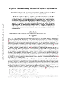 Bayesian task embedding for few-shot Bayesian optimization