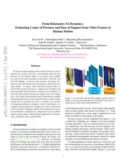From Kinematics To Dynamics: Estimating Center of Pressure and Base of
  Support from Video Frames of Human Motion