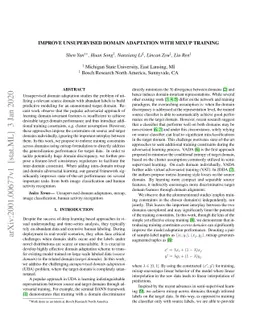 Improve Unsupervised Domain Adaptation with Mixup Training