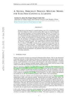 A Neural Dirichlet Process Mixture Model for Task-Free Continual
  Learning