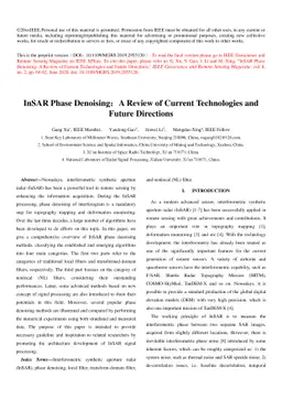 InSAR Phase Denoising: A Review of Current Technologies and Future
  Directions