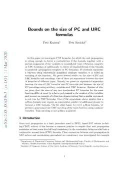 Bounds on the size of PC and URC formulas