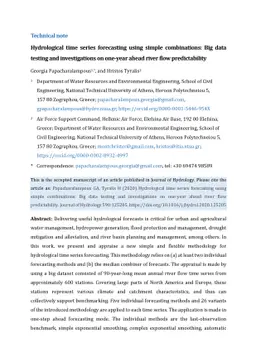 Hydrological time series forecasting using simple combinations: Big data
  testing and investigations on one-year ahead river flow predictability