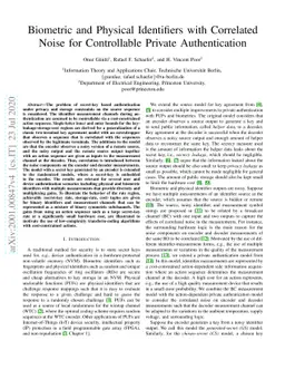 Biometric and Physical Identifiers with Correlated Noise for
  Controllable Private Authentication