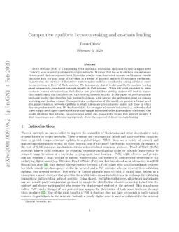 Competitive equilibria between staking and on-chain lending