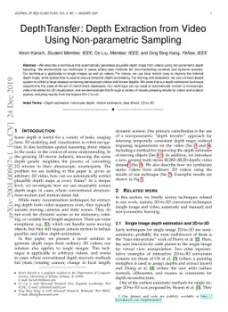 DepthTransfer: Depth Extraction from Video Using Non-parametric Sampling