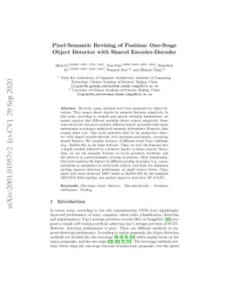 Pixel-Semantic Revise of Position Learning A One-Stage Object Detector
  with A Shared Encoder-Decoder