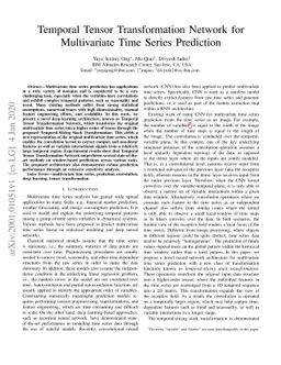 Temporal Tensor Transformation Network for Multivariate Time Series
  Prediction