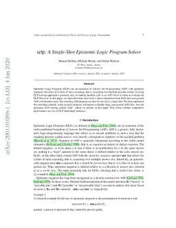 selp: A Single-Shot Epistemic Logic Program Solver