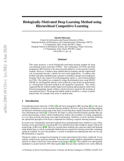 Biologically-Motivated Deep Learning Method using Hierarchical
  Competitive Learning