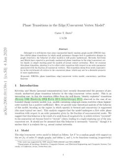 Phase Transitions in the Edge/Concurrent Vertex Model