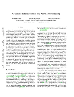 Cooperative Initialization based Deep Neural Network Training
