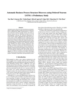 Automatic Business Process Structure Discovery using Ordered Neurons
  LSTM: A Preliminary Study