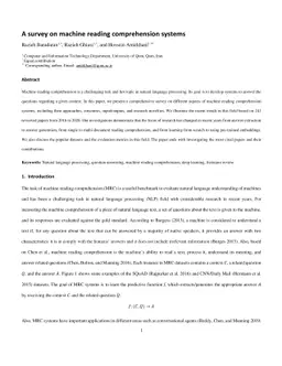 A Survey on Machine Reading Comprehension Systems