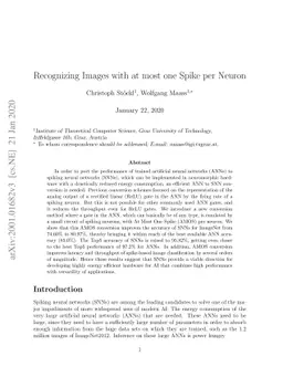 Recognizing Images with at most one Spike per Neuron
