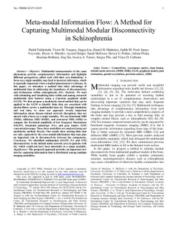 Meta-modal Information Flow: A Method for Capturing Multimodal Modular
  Disconnectivity in Schizophrenia