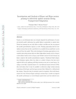 Investigation and Analysis of Hyper and Hypo neuron pruning to
  selectively update neurons during Unsupervised Adaptation