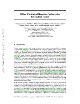 Offline Contextual Bayesian Optimization for Nuclear Fusion