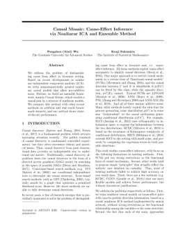 Causal Mosaic: Cause-Effect Inference via Nonlinear ICA and Ensemble
  Method