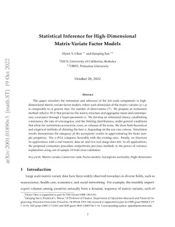Statistical Inference for High-Dimensional Matrix-Variate Factor Model