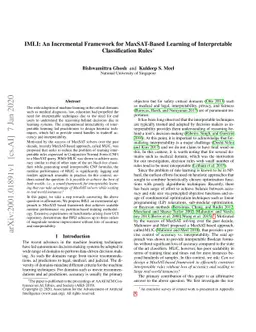 IMLI: An Incremental Framework for MaxSAT-Based Learning of
  Interpretable Classification Rules