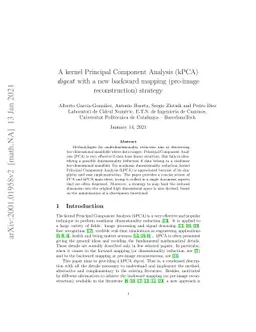 A kernel Principal Component Analysis (kPCA) digest with a new backward
  mapping (pre-image reconstruction) strategy