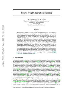 Sparse Weight Activation Training