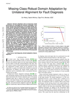 Missing-Class-Robust Domain Adaptation by Unilateral Alignment for Fault
  Diagnosis