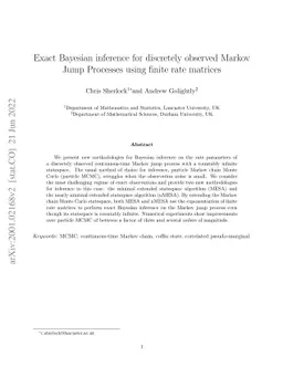 Exact Bayesian inference for discretely observed Markov Jump Processes
  using finite rate matrices