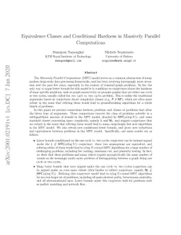 Equivalence Classes and Conditional Hardness in Massively Parallel
  Computations