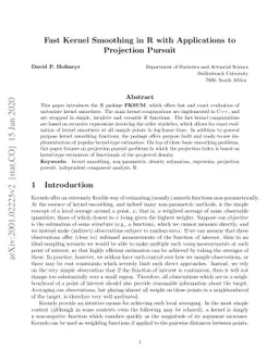 Fast Kernel Smoothing in R with Applications to Projection Pursuit