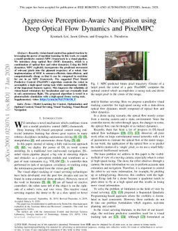 Aggressive Perception-Aware Navigation using Deep Optical Flow Dynamics
  and PixelMPC
