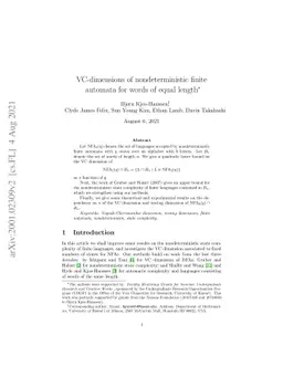 VC-dimensions of nondeterministic finite automata for words of equal
  length