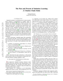 The Past and Present of Imitation Learning: A Citation Chain Study