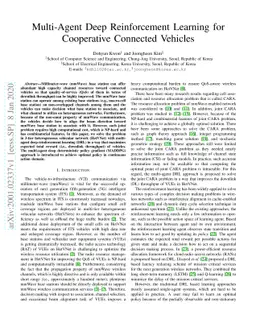 Multi-Agent Deep Reinforcement Learning for Cooperative Connected
  Vehicles