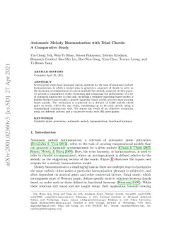 Automatic Melody Harmonization with Triad Chords: A Comparative Study