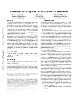 Learning to Encode and Classify Test Executions