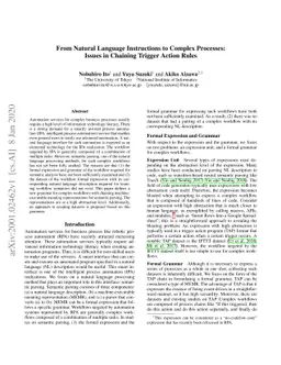 From Natural Language Instructions to Complex Processes: Issues in
  Chaining Trigger Action Rules