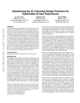 Questioning the AI: Informing Design Practices for Explainable AI User
  Experiences