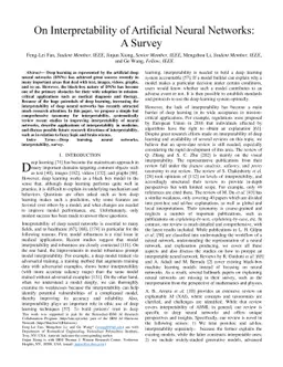 On Interpretability of Artificial Neural Networks: A Survey