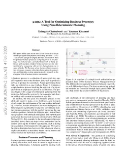 D3BA: A Tool for Optimizing Business Processes Using Non-Deterministic
  Planning