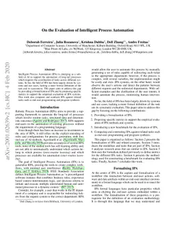 On the Evaluation of Intelligent Process Automation