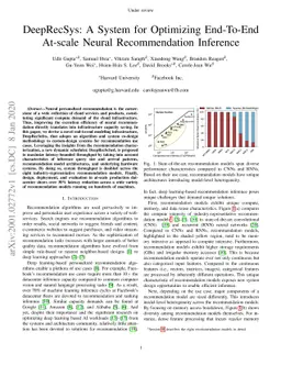DeepRecSys: A System for Optimizing End-To-End At-scale Neural
  Recommendation Inference