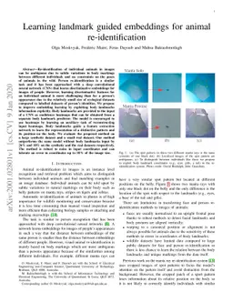 Learning landmark guided embeddings for animal re-identification