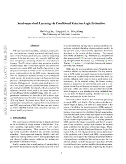 Semi-supervised Learning via Conditional Rotation Angle Estimation