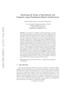 Resolving the Scope of Speculation and Negation using Transformer-Based
  Architectures
