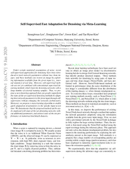 Self-Supervised Fast Adaptation for Denoising via Meta-Learning